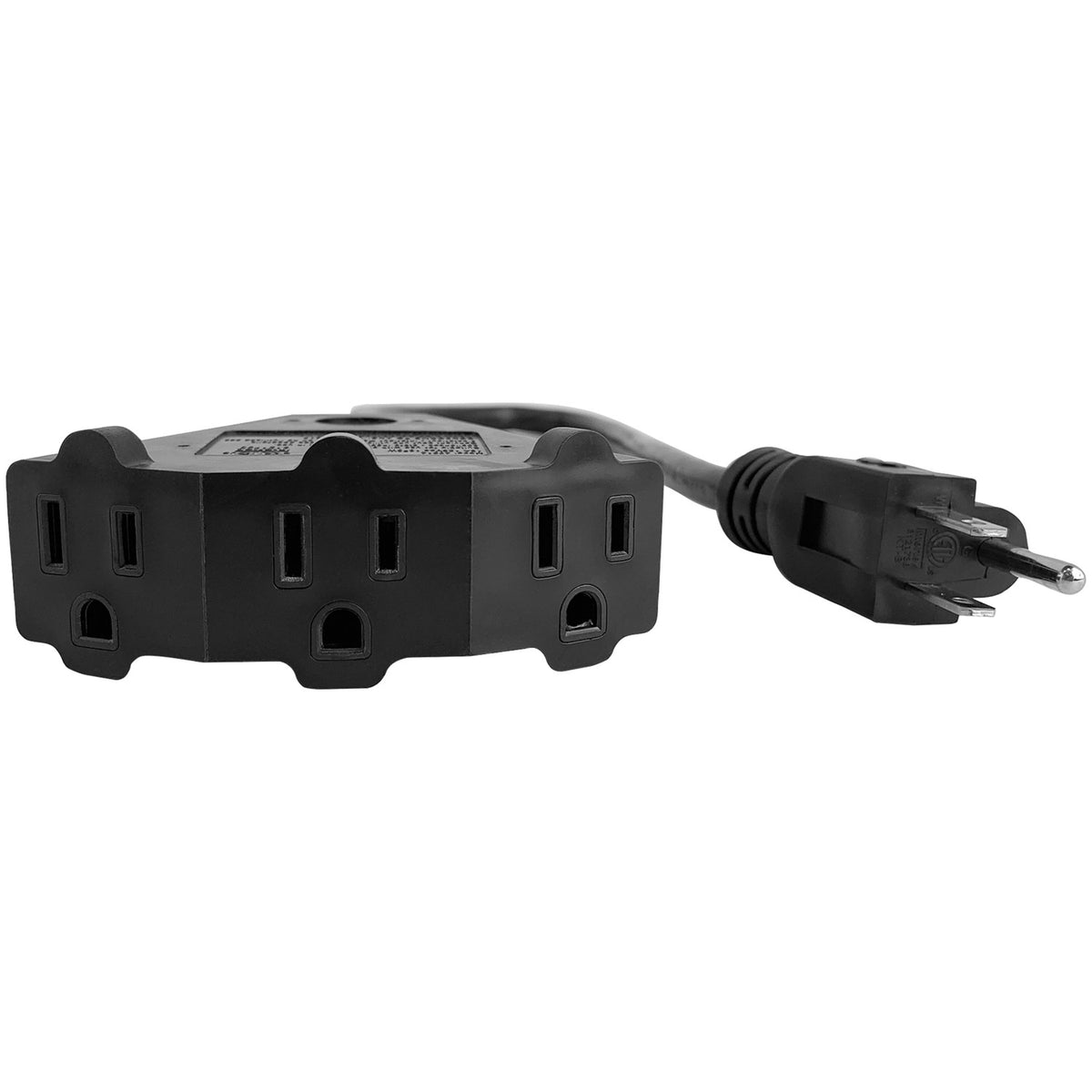 Stanley Power Block 2-Ft. 3-Outlet Heavy-Duty 12-Gauge Extension Cord, Black - view 3