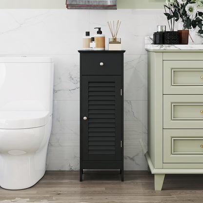 Narrow Bathroom Storage Cabinet with Adjustable Shelf & Drawer