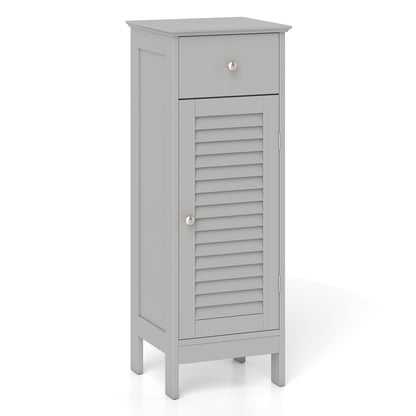 Narrow Bathroom Storage Cabinet with Adjustable Shelf & Drawer