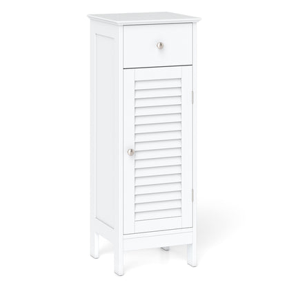 Narrow Bathroom Storage Cabinet with Adjustable Shelf & Drawer