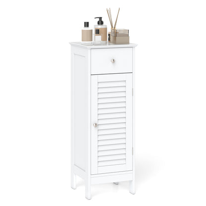 Narrow Bathroom Storage Cabinet with Adjustable Shelf & Drawer