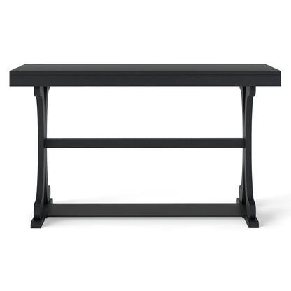 Narrow Console Table Vintage 52 Inch Long with Open Storage Shelf-Black