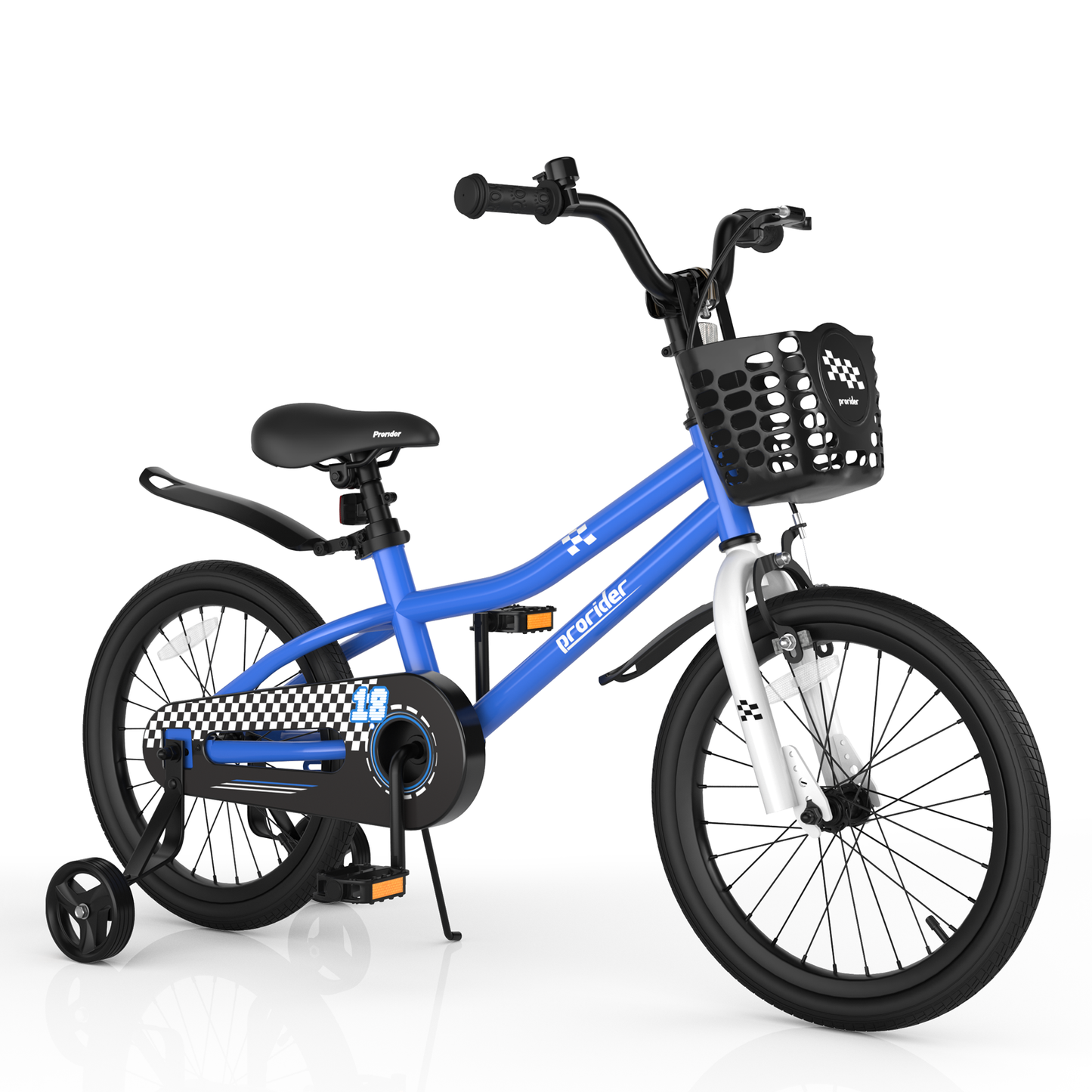 18 Feet Kids Bike with Removable Training Wheels-Blue - Navy