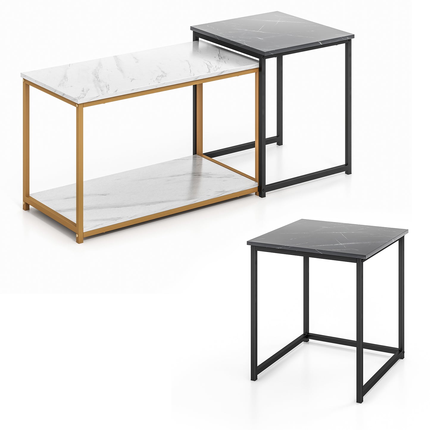 Nesting Coffee Table Set of 3-Black