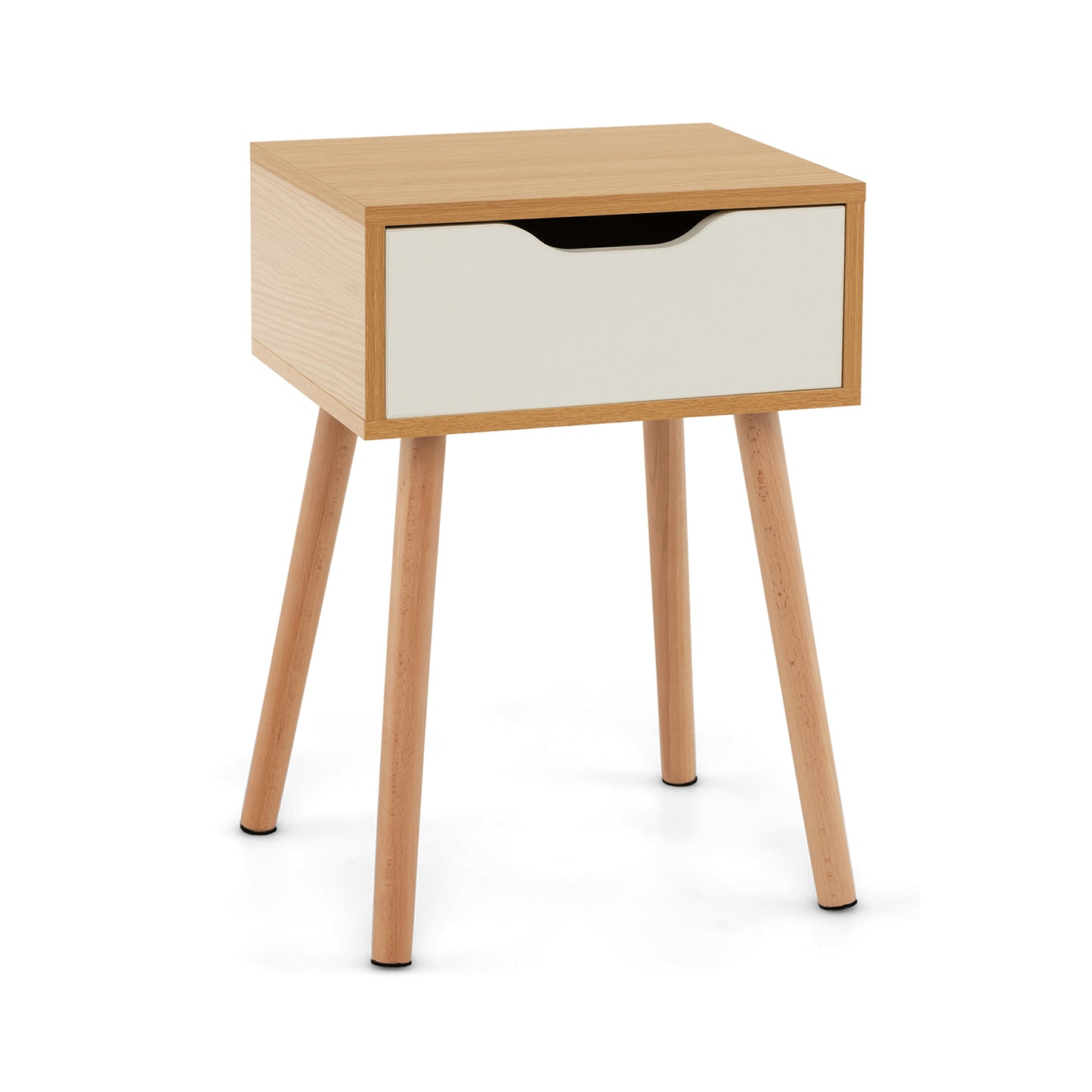 Set of 1/2 Modern Nightstand with Storage Drawer for Bedroom Living Room-1 Piece