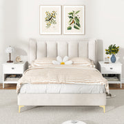 2-tier Wood Nightstand with Drawer and Open Storage Shelf for Bedroom-White