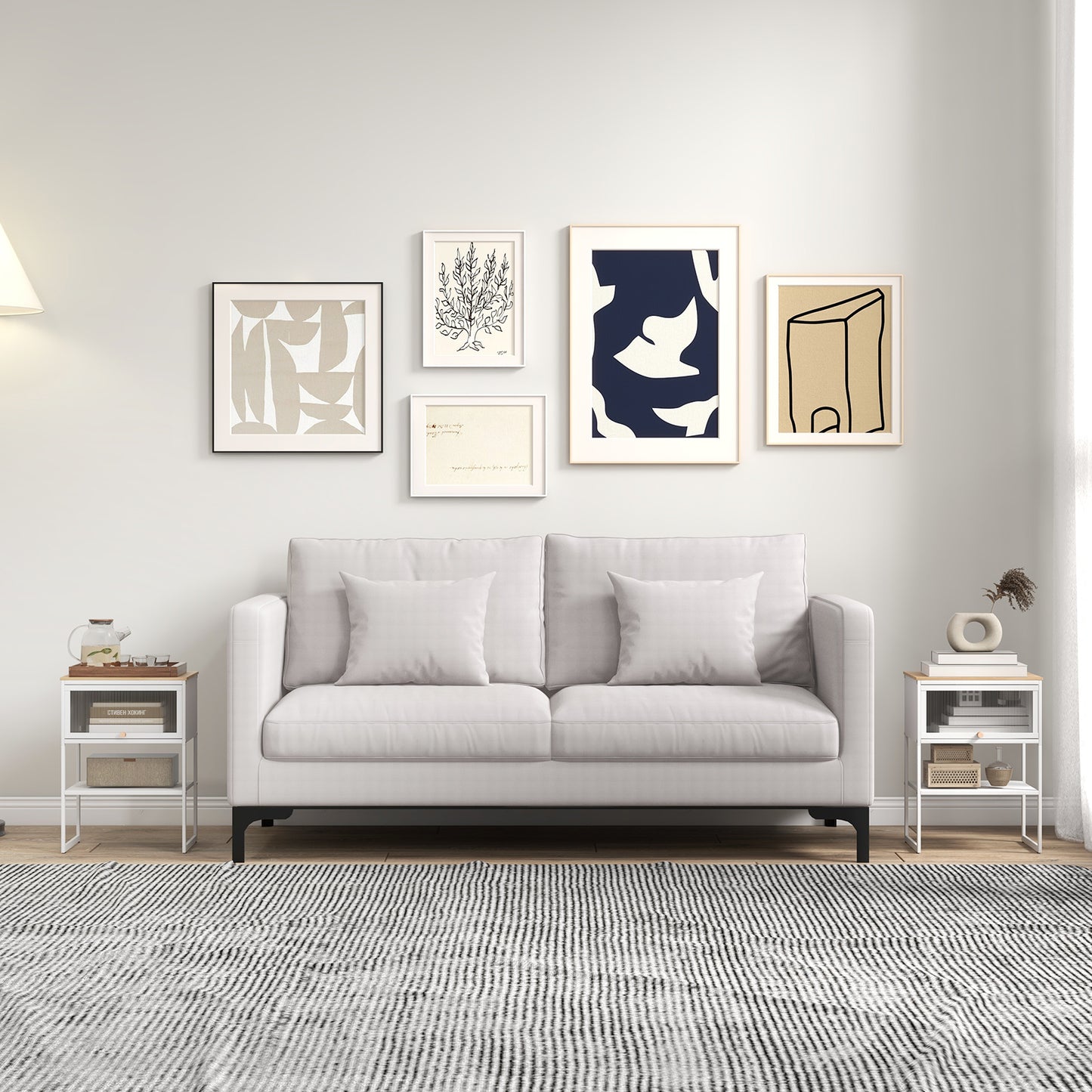 Nightstand with Flip up Door Storage Shelf