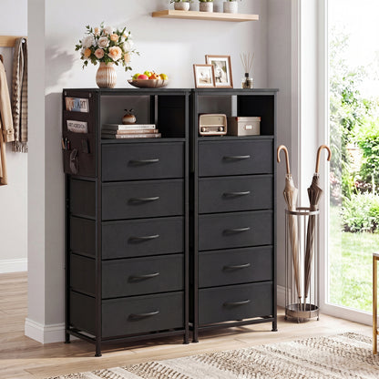 Nightstand with Integrated Charging Station 39 Inches Modern Bedside Table