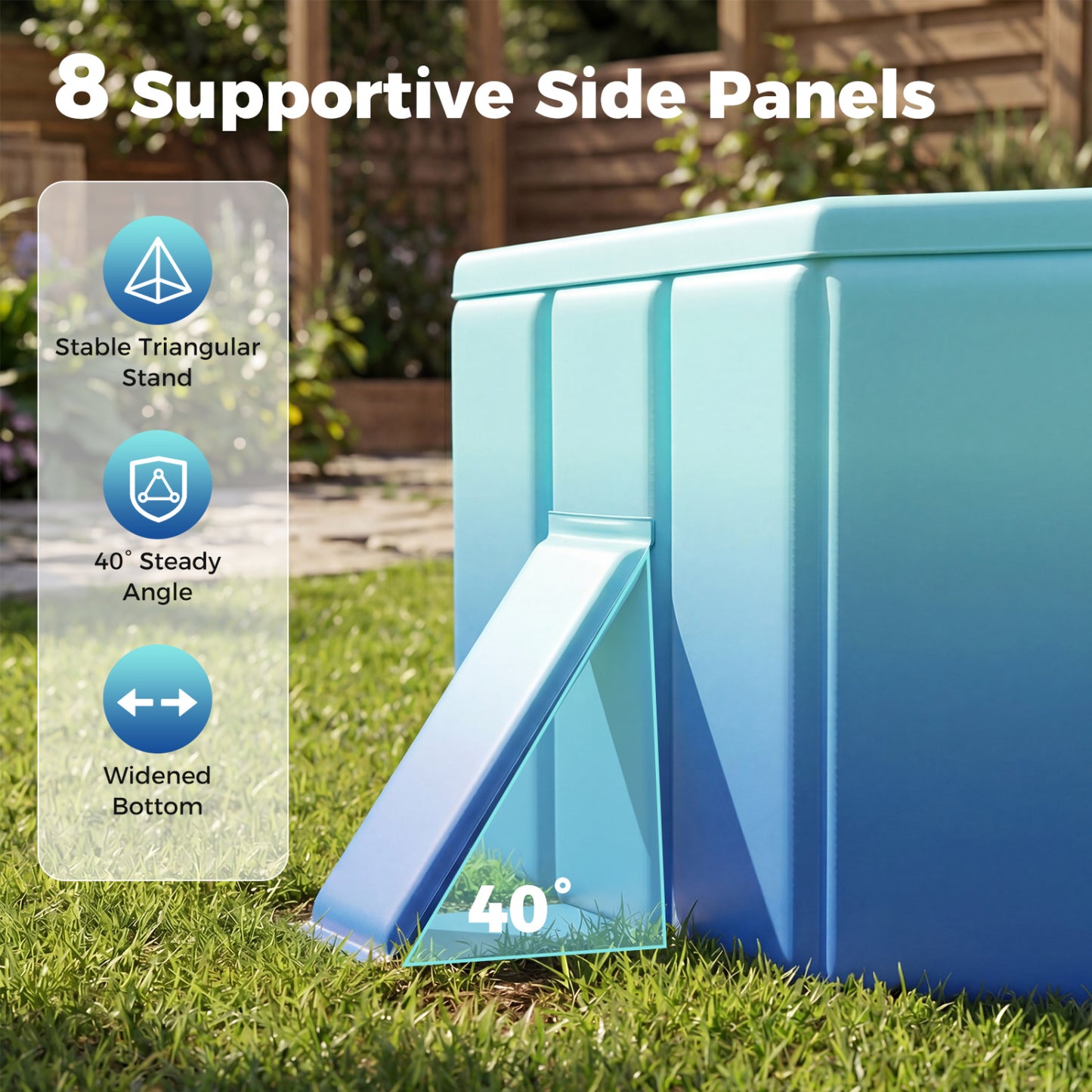 Portable Above Ground Swimming Pool with 24 Wall Panels