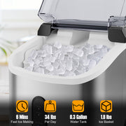 Nugget Countertop Ice Maker with Soft Chewable Pellet Ice-Silver