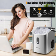 Nugget Countertop Ice Maker with Soft Chewable Pellet Ice-Silver