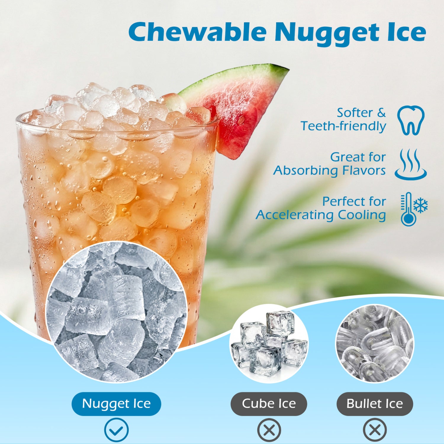 Nugget Ice Maker with Self Dispensing 80 LBS Per Day Chewable Pellet Ice Machine