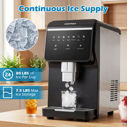Nugget Ice Maker with Self Dispensing 80 LBS Per Day Chewable Pellet Ice Machine