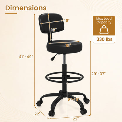 Drafting Chair with Adjustable Height & Footring