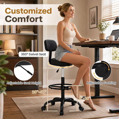 Drafting Chair with Adjustable Height & Footring