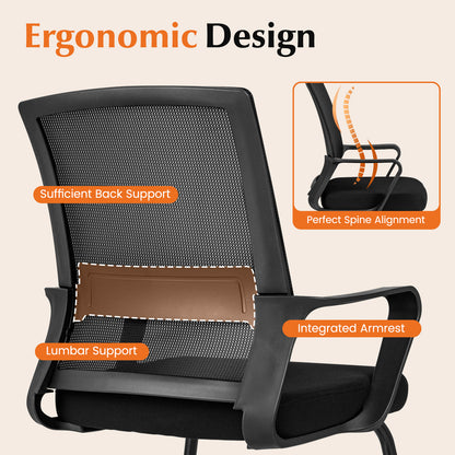 Office Guest Chair with Lumbar Support for Waiting Room