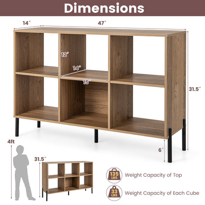 Open-Back Bookshelf with Drawer for Study