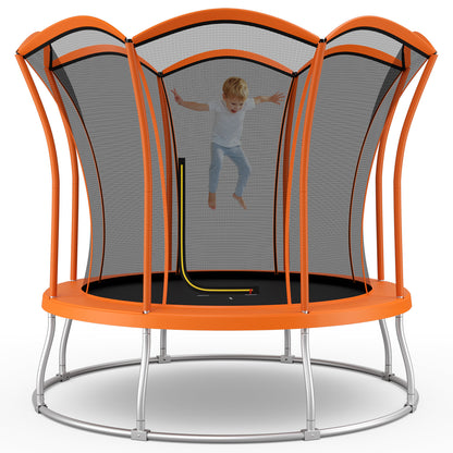 8 Feet Outdoor Unique Flower Shape Trampoline with Enclosure Net