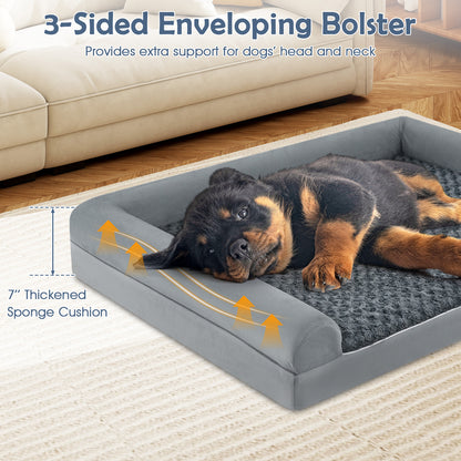 Orthopedic Foam Dog Bed Large Dog Sofa Couch with Removable Cover-L