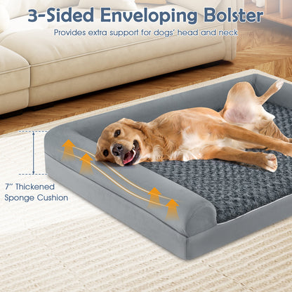 Orthopedic Foam Dog Bed Large Dog Sofa Couch with Removable Cover-XL