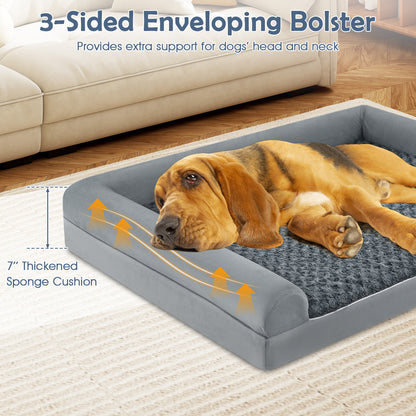 Orthopedic Foam Dog Bed Large Dog Sofa Couch with Removable Cover-XXL