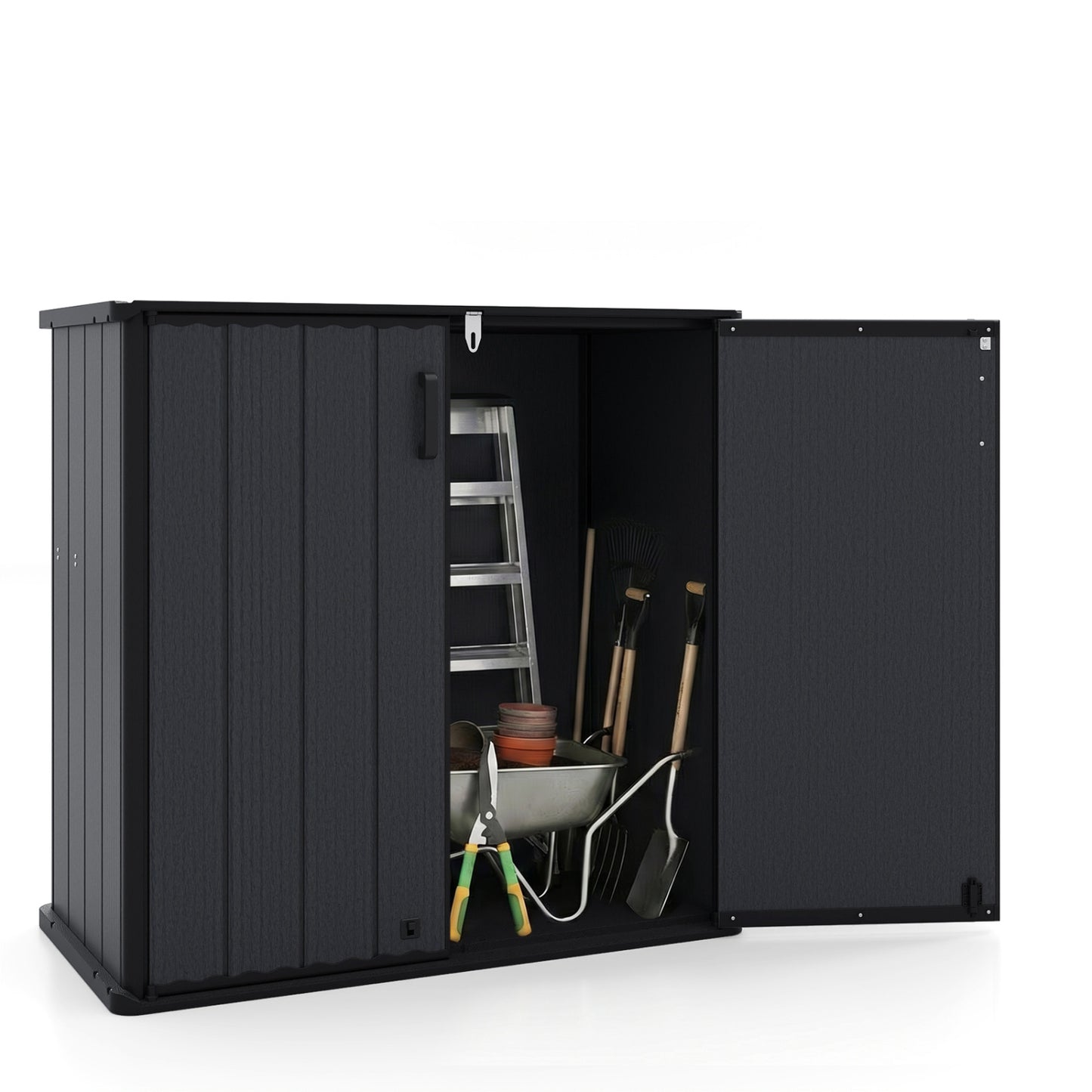 Outdoor Storage Box 23.5 Cu Ft Lockable with Floor - Black