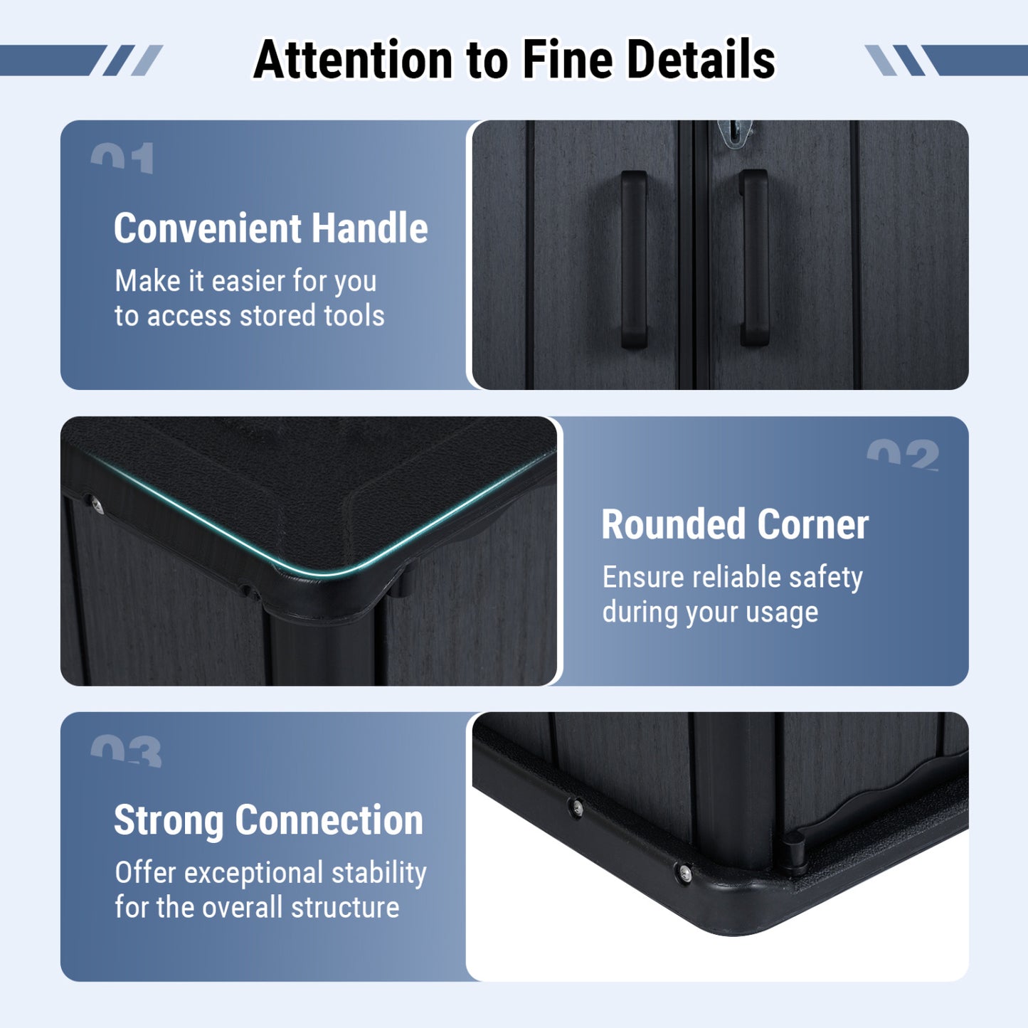 Outdoor Storage Box 23.5 Cu Ft Lockable with Floor - Black