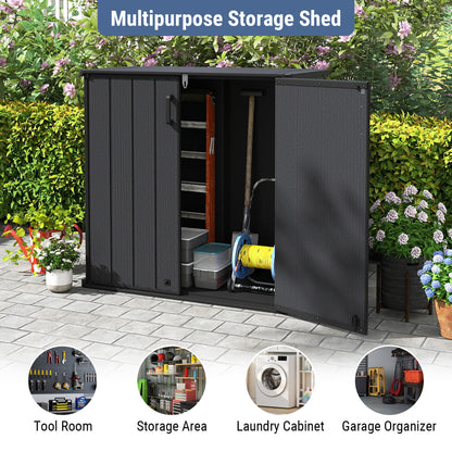 Outdoor Storage Box 23.5 Cu Ft Lockable with Floor - Black