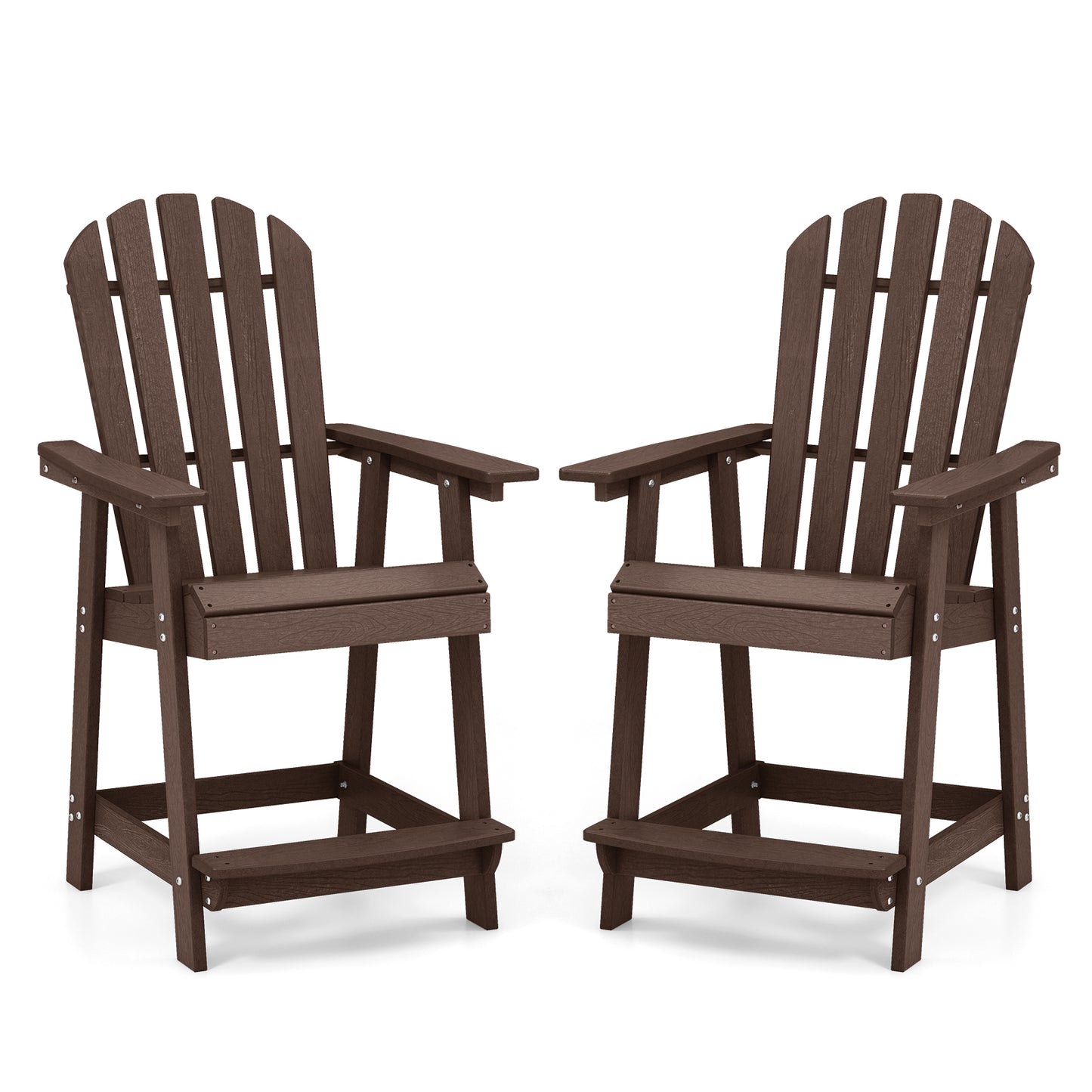 HDPE Patio Chair with Armrest and Footrest for Indoor Outdoor