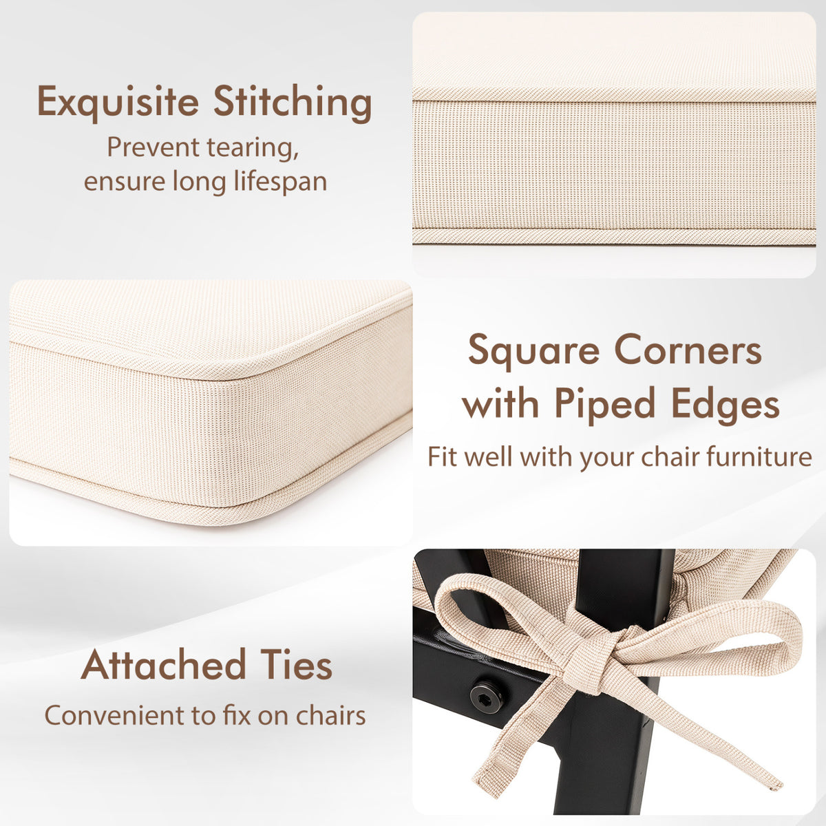 Outdoor Chair Cushions Set of 2 - Waterproof Olefin 20x20