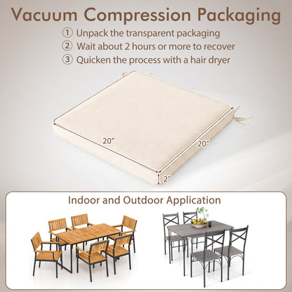 Outdoor Chair Cushions Set of 4 - Waterproof Olefin 20x20
