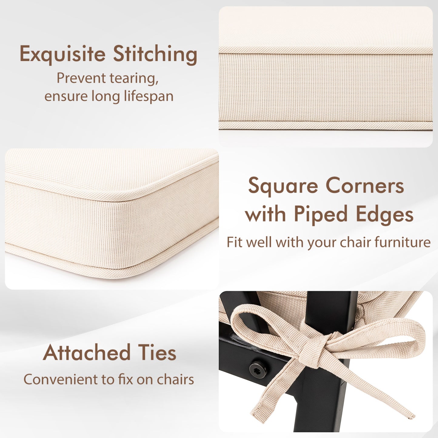 Outdoor Chair Cushions Set of 4 - Waterproof Olefin 20x20
