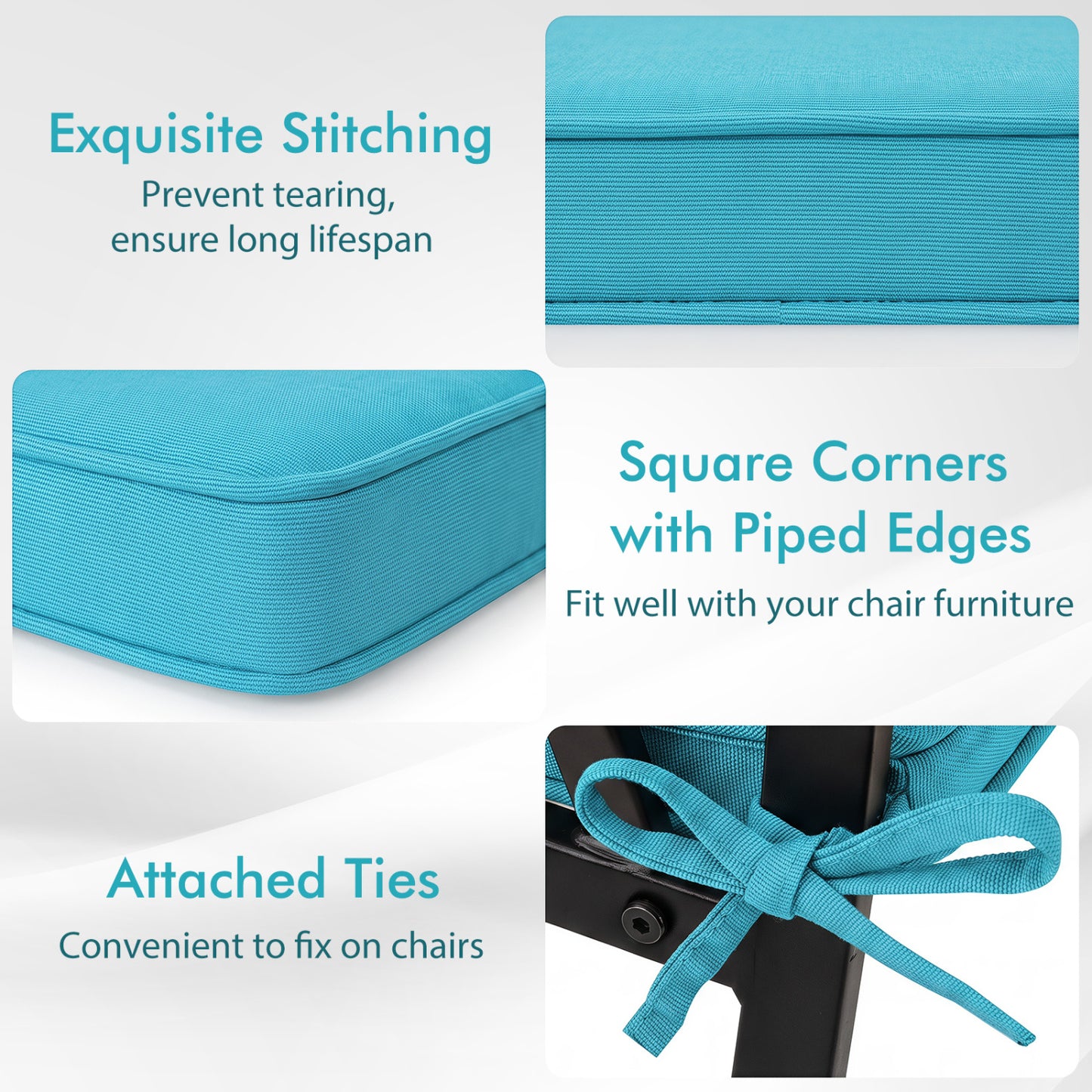 Outdoor Chair Cushions Set of 4 - Waterproof Olefin 20x20
