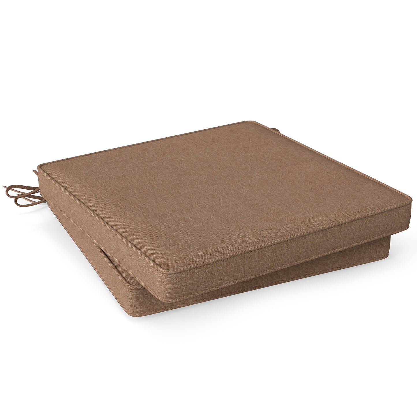 Outdoor Chair Cushion Set of 2 Waterproof Fade-Resistant Olefin Seat Cushions-Black - Brown