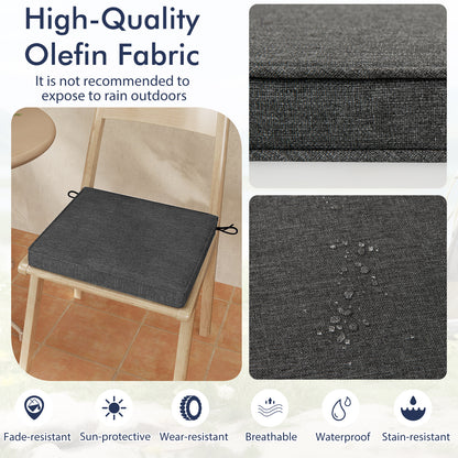 Outdoor Chair Cushion Set of 2 Waterproof Fade-Resistant Olefin Seat Cushions