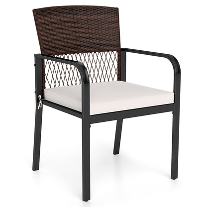 Patio Dining Chairs Set of 4 with Padded Cushions