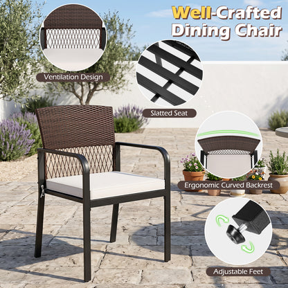 Patio Dining Chairs Set of 4 with Padded Cushions