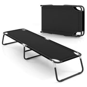 Outdoor Folding Camping Bed for Sleeping Hiking Travel-Black - Black