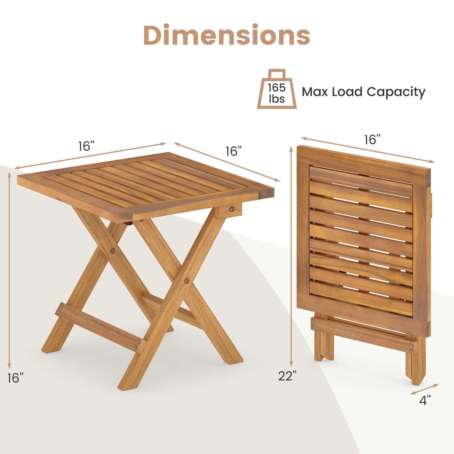 Outdoor Folding Side Table for Small Space and Garden-1