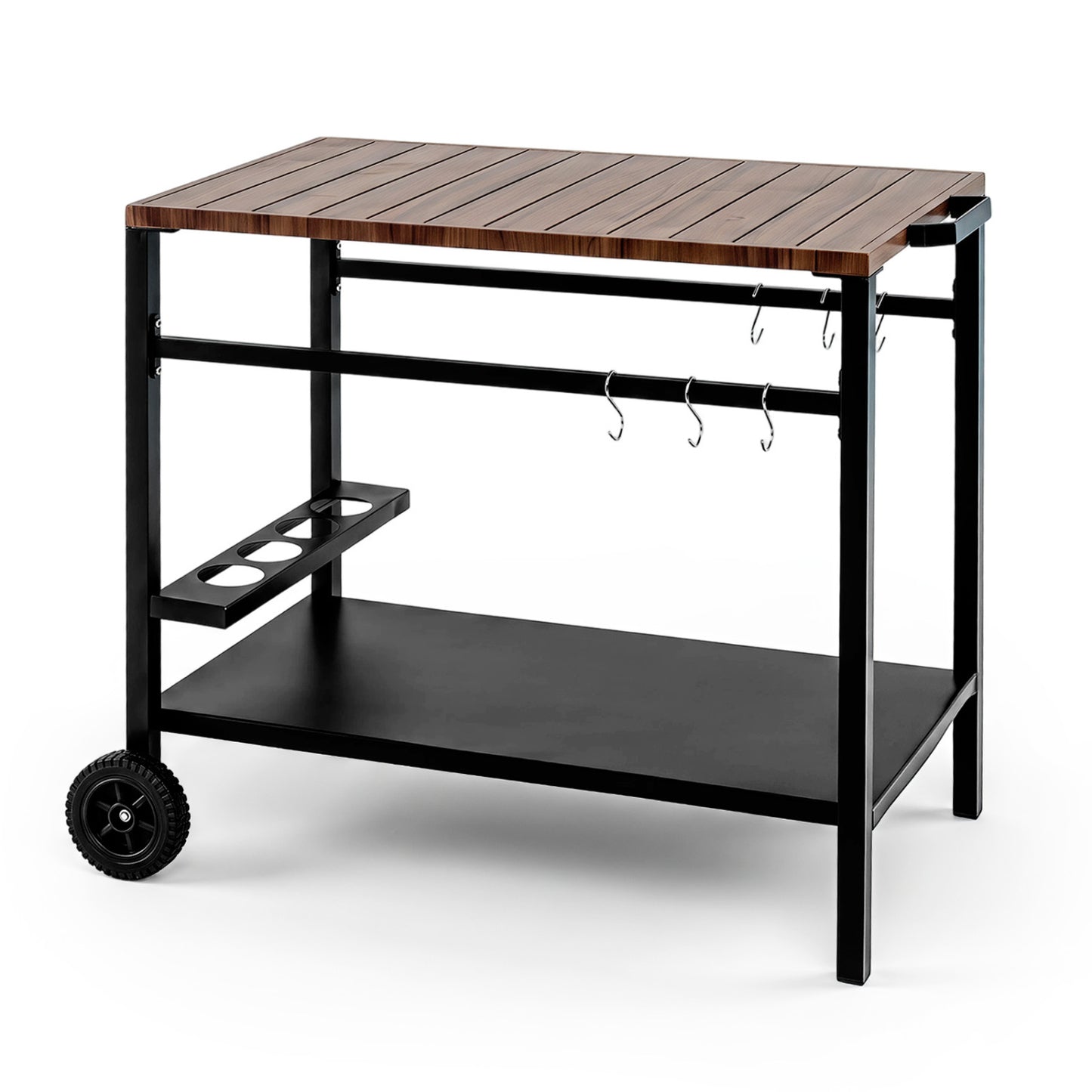 Outdoor Grill Cart with Stainless Steel Top and Storage