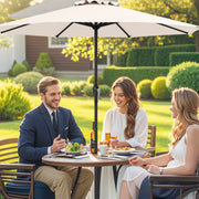 Outdoor Heavy Duty Market Umbrella with Crank Handle and 8 Sturdy Ribs-Beige