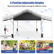 10 x 17.6 Feet Outdoor Instant Pop-up Canopy Tent with Dual Half Awnings-Black