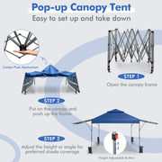 10 x 17.6 Feet Outdoor Instant Pop-up Canopy Tent with Dual Half Awnings-Blue