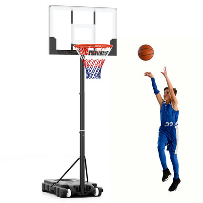 3.3-7 Feet Portable Adjustable Outdoor Kids Basketball Hoop Goal System