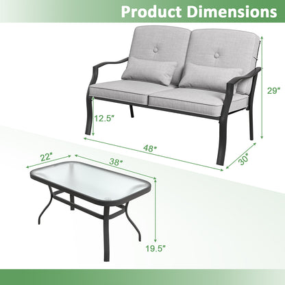 Outdoor Loveseat Chair Set with