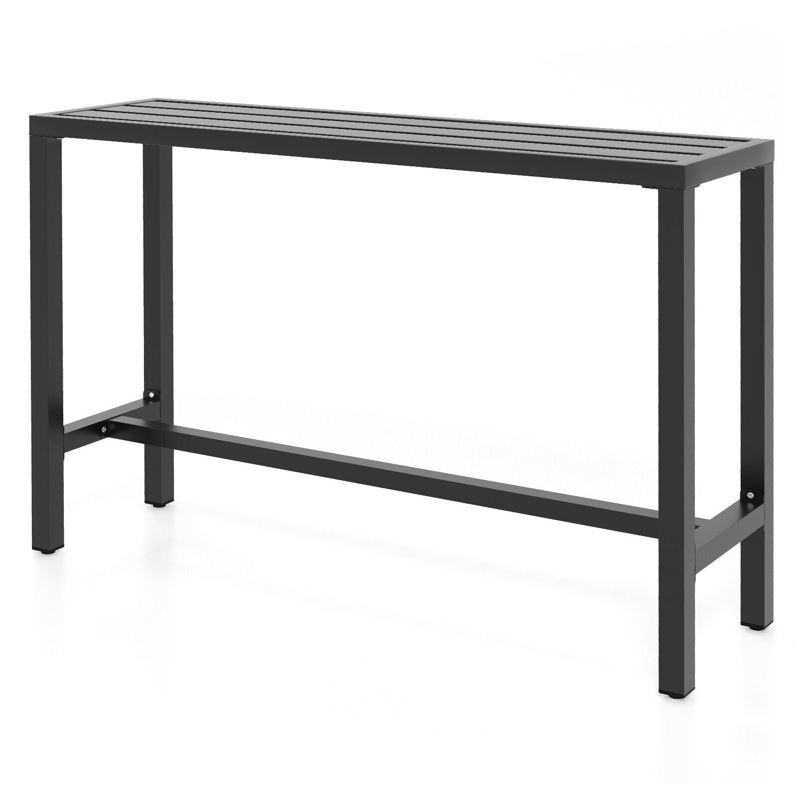 48/55 Inch Outdoor Bar Table with Waterproof Top and Heavy-duty Metal Frame-L - L