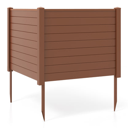 Outdoor PVC Air Conditioner Fence with 20 Inch Long Stakes-White - Brown