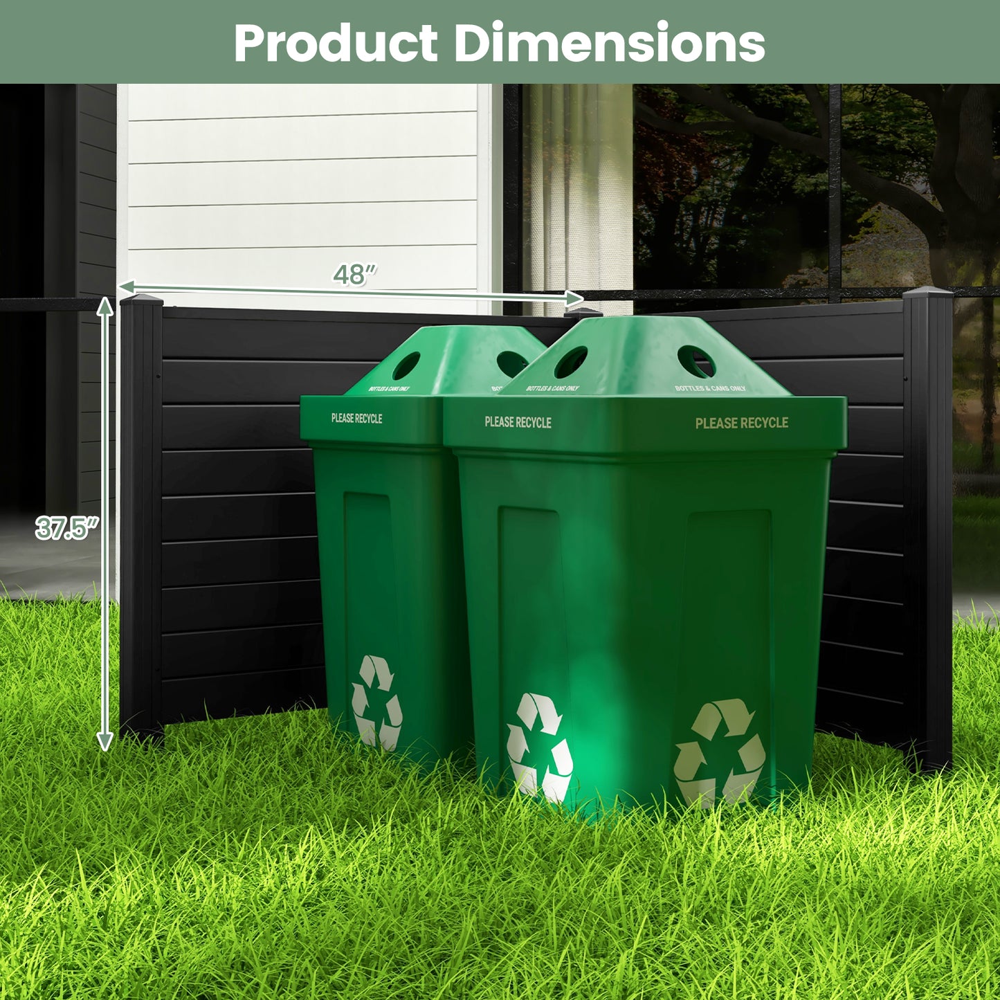 Outdoor PVC Air Conditioner Fence with 20 Inch Long Stakes