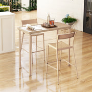 Outdoor Patio Bar Table Heavy Duty Rectangle Metal Frame-Brown