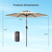 7.5 feet Outdoor Patio Heavy Duty Market Umbrella with Push Button Tilt-Beige